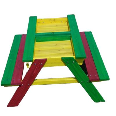 China Wooden Outdoor Kids Sandbox Benches Wooden Table for sale