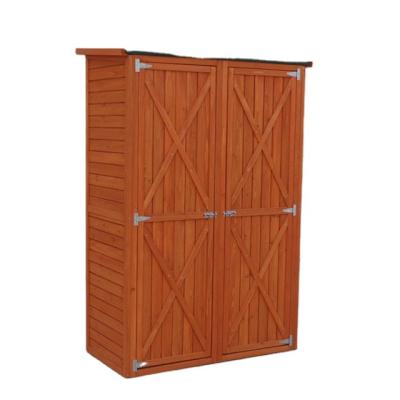 China Easily Assembled Outdoor Solid Garden Fir Wood Tools Shed Storage Shed Wooden Cabinet for sale