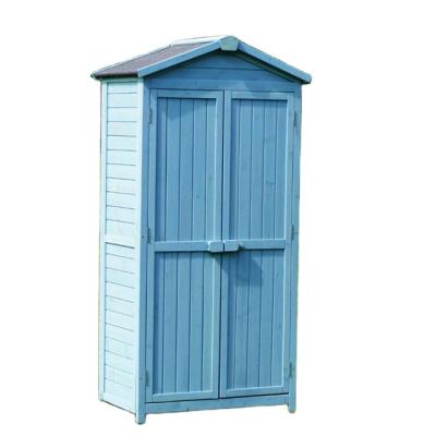 China Easily Assembled Leisure Garden Furniture Outdoor Solid Wood Material Garden Tool Sheds Storage for sale