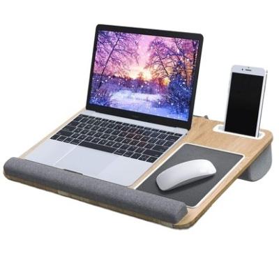 China Convertible Portable Laptop Stand with Cushion for Bed and Office and Home Lap Desk with Device Ledge, Mouse Pad, and Phone Holder for sale