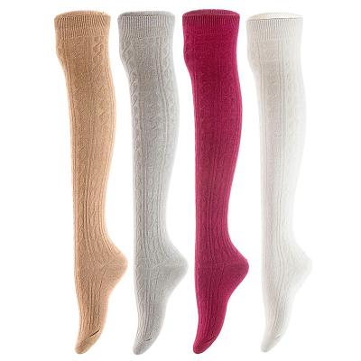 China Custom Printed Warm Socks Breathable Women's Winter Knee High Long, Thigh High Socks for sale