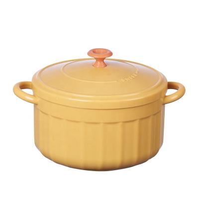 China Sustainable Instant Noodle Bowl with lid Double anti-scalding bowl with ears Enamel pot modeling PP/Stain steel inner for sale