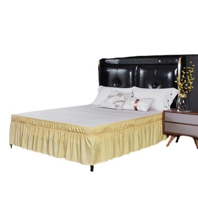 China Home Europe and America style solid color sheet bed set 100% polyester bed skirts for sale