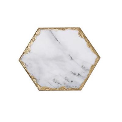 China Sustainable Nordic Ins Style Senior Sense Natural Marble Tray Light Luxury Phnom Penh Placemat Coaster Insulated Cutlery for sale