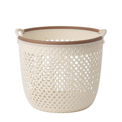 China With smooth handle Japanese Style Portable Dirty Clothes Storage Basket Waterproof Hollow Design Large Size Laundry Basket for sale