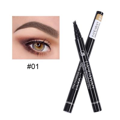 China Waterproof HANDAIYAN Liquid Long Lasting fork 3D Eyebrow Pencil Waterproof Eyebrow Tattoo Pen 5 colors for sale