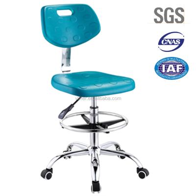 China SGS adjustable lab chair, lab equipment, steel lab stool with footrest R72-031A-BU for sale