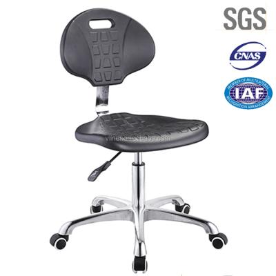 China SGS Heavy Duty Height Adjustable Science Lab Stool Chair Black Leather PU R72-02B for sale