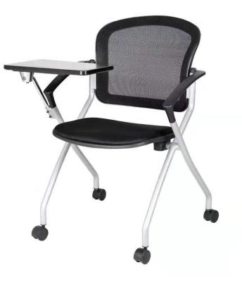 China Executive Foldable Training Chair Mesh Conference Room Study Chair With Notepad for sale