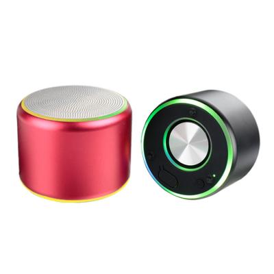 China OEM Bass Colorful Rgb Light Mini Bluetooth TWS 5W AirPlay Metal Handsfree Outdoor Indoor Subwoofer Heavy Wireless Speaker Box for sale