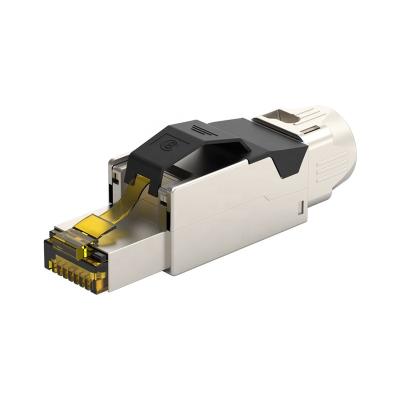 China 40G 2000MHz Cat8 Full Field Termination RJ45 Cat8 Field Connector Toolless PCB Die Casting Zinc Alloy Shielded Element Inside for sale