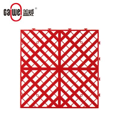 China Anti Skid Slide Interlocking Plastic Splicing PVC Garage Tiles Floor Grill For Car Wash for sale