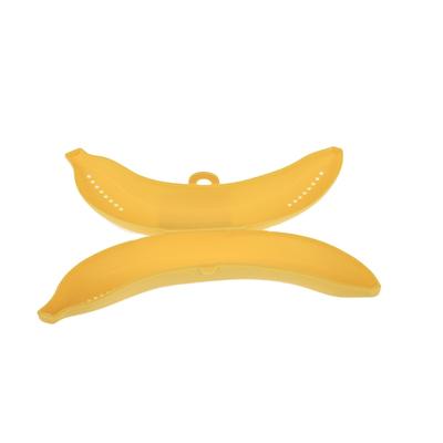 China Sustainable High Quality Lockable Banana Shape Low Price Yellow Plastic Snack Box for sale