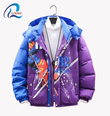 China Custom Made Fashion Popular High Quality Man Breathable Windproof Anti-wrinkle Overcoat Down Jacket Black 2020 New Men Clothing Quantity Printing Set for sale