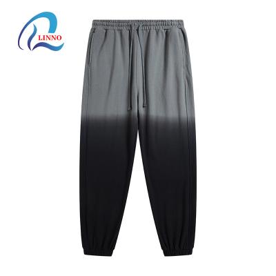 China Anti-wrinkle gradient color sweatpants and hoodie set high quality gym cotton streetwear jogger sweatpants for sale