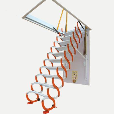 China Custom Steel Folding Ladders Small Space Attic Telescope Ladder for sale