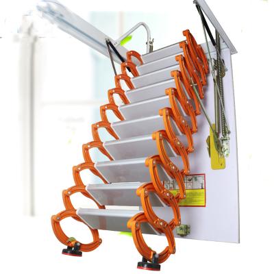 China Folding Ladders Orange Titanium Magnesium Alloy Folding Stairs Attic for sale