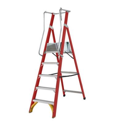 China Custom Insulated Folding Ladders Platform Fiberglass Ladder for sale