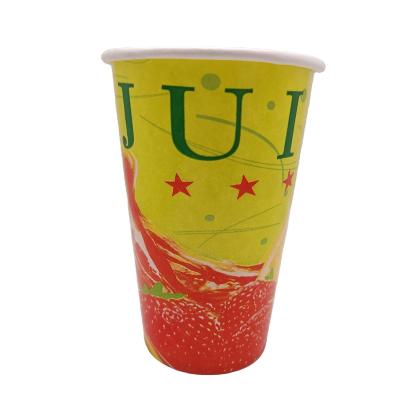 China Factory Custom Disposable Cold Drink Paper Cup With Plastic Lid for sale