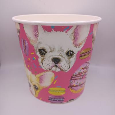 China Anqing 85oz Disposable Popcorn Paper Bucket With Dogs On Them for sale