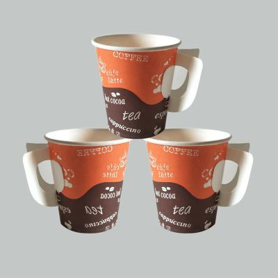 China Fashionable Style Disposable 7oz Small Bottom Disposable Paper Cup With Handle for sale