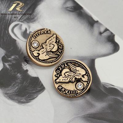 China Retro Style Plating Durable Zinc Alloy Metal Leg Sewing Buttons For Clothing for sale