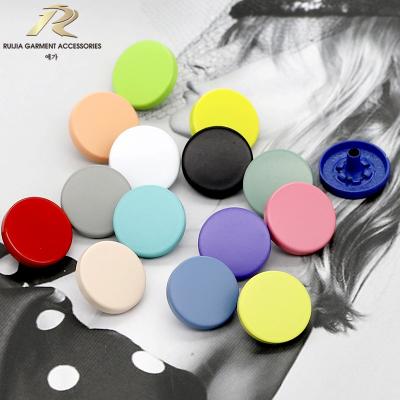 China Viable Snap Fastener Flat Colored Button Metal Button Snap Snap Button For Jackets And Bottoms Cotton Pants for sale