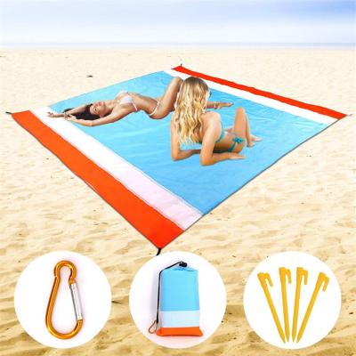 China Outdoor Camping Hiking High Quality Safety Polyester Waterproof Sandless Foldable Beach Moving Mat for sale