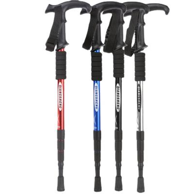 China Outdoor Camping Hiking Travel Fully Stocked PVC Hiking Stick Carbon Fiber Canes Alpenstock for sale