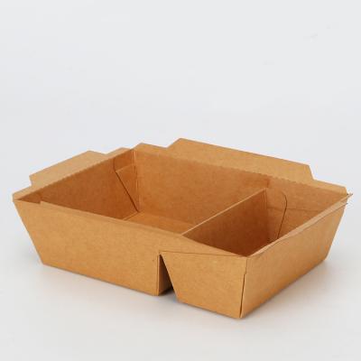 China Recyclable Hot Cake Bread Takeout Paper 3 Packing Portable Takeout Paper Box for sale