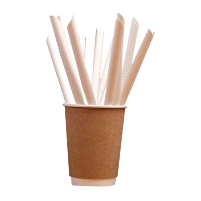 China Biodegradable Disposable Flat Individually Packaged Paper Drink Straws for sale