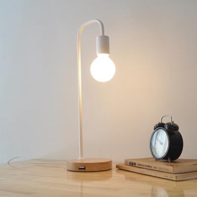 China Amazon Latest Fashion Simple Style LED Reading Lamp White Single USB Port Reading Desk Lamp With Filling for sale