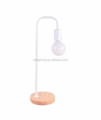 China Modern single metal bend lamp in wooden base for sale