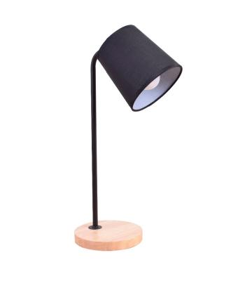 China Low MOQ Modern Classic Modern Sturdy Black Wooden Base Table Lamp Pipe Swing Arm Adjustable Reading Lamp For Study Working Home Office for sale