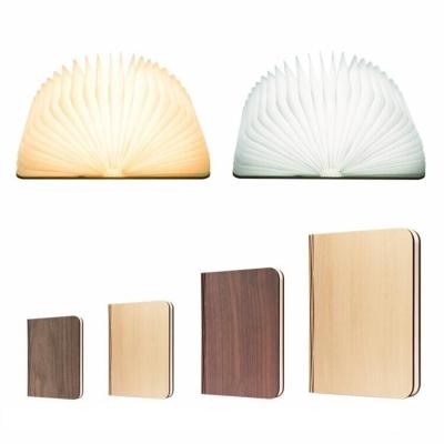 China Wholesale Mini Lightweight Folding Led Mini Wooden Folding Rechargeable Book Desk Table Light Led Book Shaped Lamp for sale