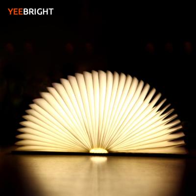 China Greenbar White Maple/Walnut Led Night Reading Decorative Mini Book Lights 360 Degree Folding Book Lamp for sale