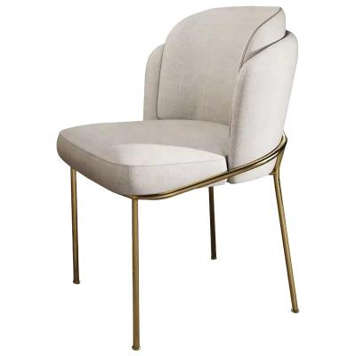 China Contemporary Tufted Study Chair Home Use Canvas Cover Living Room Chair With 4 Metal Legs Curved Soft Back Armchair For Room Use for sale