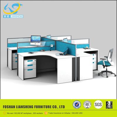 China Modern Work Desk L Shape Modern Desk For 4 Person Height Workstation Partitions for sale