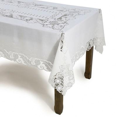 China Manufacturer Wholesale Cheap Price Washable White Rectangle Party Table Cloth Cover Set CLASSIC for sale