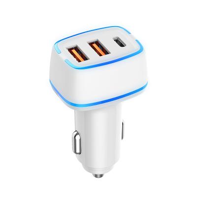 China Hot Selling QC 3.0 Mobile Phone Dual USB Port Car PD Fast Charging Type-C Type C Charger for sale