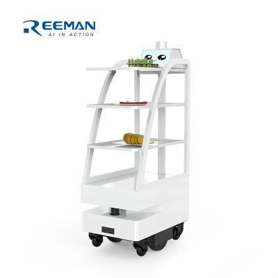 Chine 4 Layer Delivery Robot Shelves Waiter Roboter Restaurants Dining Vehicle Plate Delivery Robot Hotels Room Use Robot Deliveries à vendre