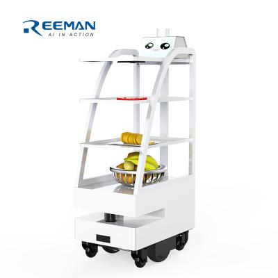 Κίνα restaurant & Hotel supplies Reeman fast food delivery robot automatic food delivery robot cloud data charging cart robot for restaurant προς πώληση