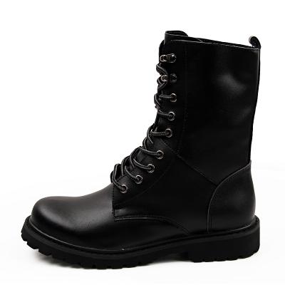 China Korean high ankle boots lace up flat leather Martin boots for men for sale