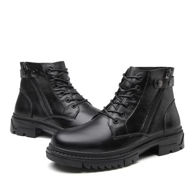 China Custom Made Waterproof Breathable Wear-Resist Warm Winter Men Boots Leather Tactical Military Rubber Martin Boots for sale