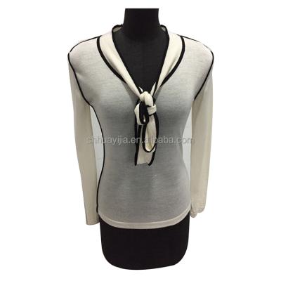 China Anti-Shrink European Style V-neck Winter Womens 100% Cashmere Sweater Woman for sale