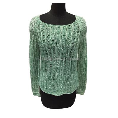 China Anti-Shrink Soft Thin Knit Ladies Knitwear Women Spring Jacquard Piontelle Knit Long Sleeve Sweaters for sale