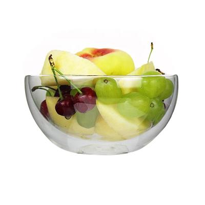 China Disposable High Borosilicate Bowl High Temperature Resistant Ice Bowl Double Wall Glass Bowl for sale