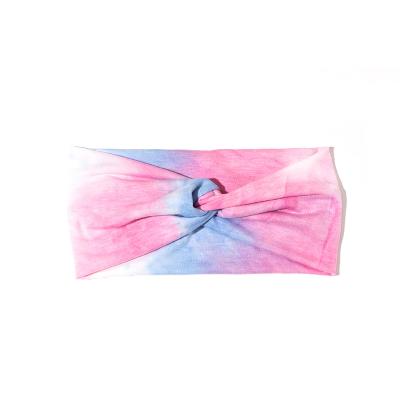 China Unisex Tie Dye Headbands Low MOQ Cotton Sports Wide Elastic Hair Scrunchies Leopard Printed With Box for sale