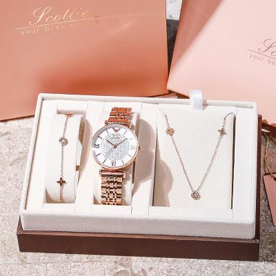 China Barber Shop Fashion Trend Boutique Set Gift Box Temperament Watch+Bracelet+Necklace (3pcs/set) for sale