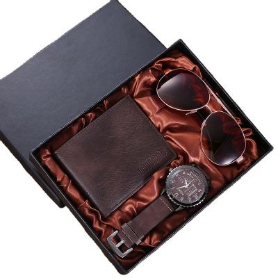 China Barber Shop Fashion Boutique Gift Men's Wallet + Glasses + Business Creative Watch (3pcs/set) for sale